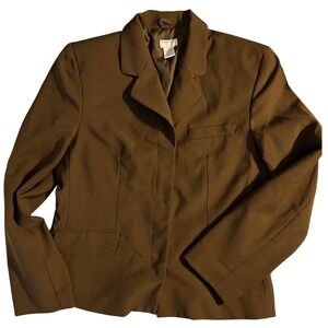 Benetton USA Brown Blazer Jacket Size 11 Polyester Lined Made in Guatemala
